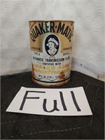 Vintage Quaker-Matic ATF 1qt Paper/Tin Can - Full