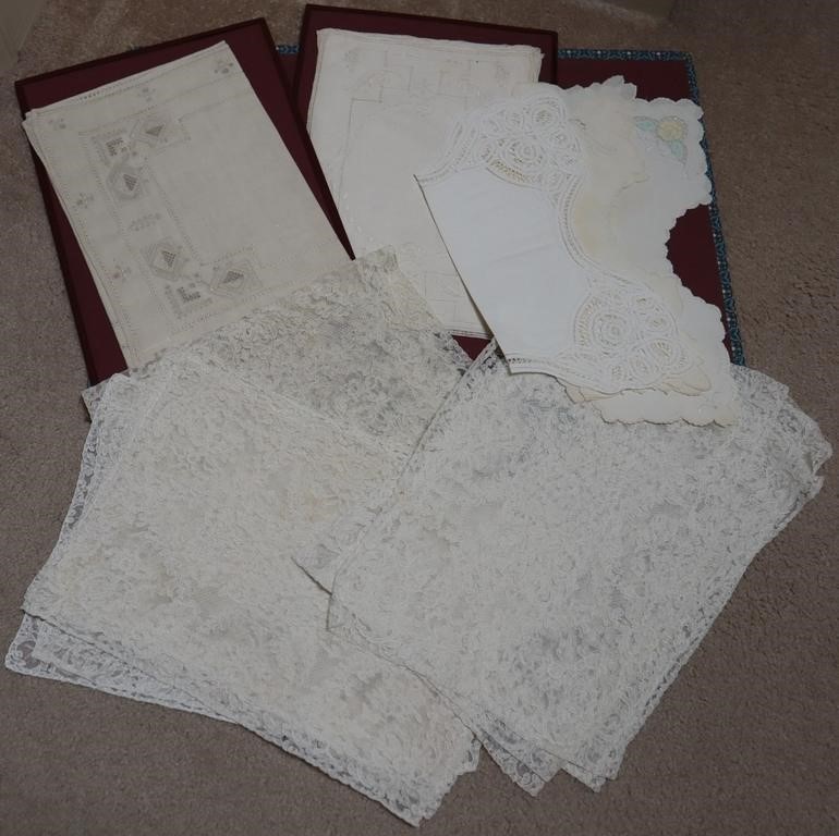 Antique Hand Tatted & Lace Table Linens