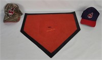 Mlb Indians Home Plate Floor Mat & 2 Hats