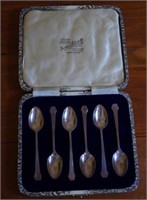 Set of 6 Fairfax & Roberts silver coffee spoons