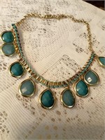 Blue Tear Drop Necklace