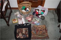 Sewing Notions, Yarn & Cool Basket