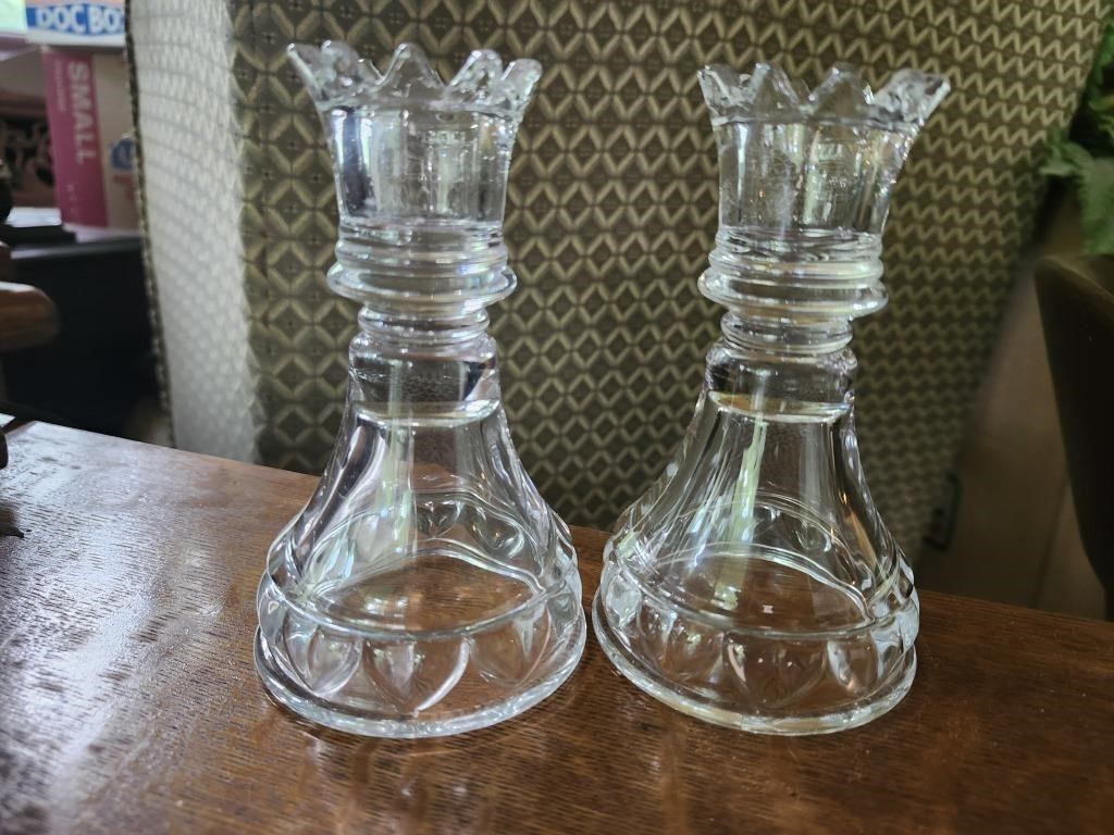 2 Lead Crystal Candle Holders