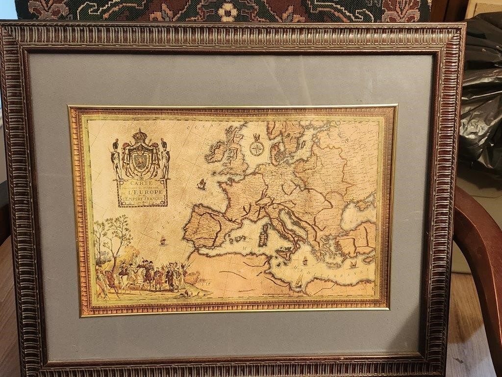 Vintage Old World Map Europe L'Empire Français"