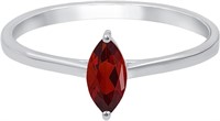 Natural Marquise-cut .74ct Garnet Solitaire Ring