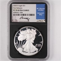 2020-S Signed Proof ASE NGC PF70 UC