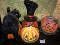 Halloween pumpkins and other decor