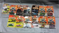 Matchbox cars on card