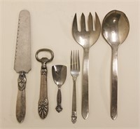 (6) Pcs Danish & Mexican Sterling Silver Utensils