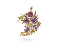 Brutualist amethyst & yellow gold