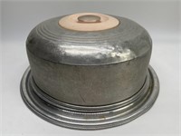 2- Piece Mid Century Aluminum Domed Cake Set