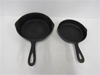 2 Cast Iron Skillets #3 + #5