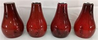 4 red glass pendant light diffusers 8.5"