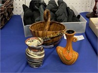 THREE PIECES OF DESERT SANDS HANDMADE POTTERY