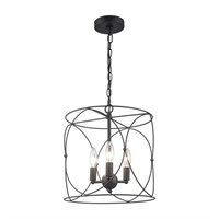 Hampton Bay Croyden 3-Light Black Chandelier