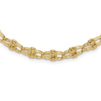 14 Kt- Modern Fancy Link Design Necklace