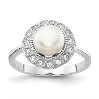Sterling Silver- Freshwater Pearl Fancy Ring
