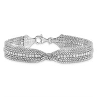 Sterling Silver- Multirow Contemporary Bracelet