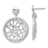 Sterling Silver- Diamond Cut Circle Dangle