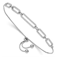 Sterling Silver- Fancy Design Adjustable Bracelet