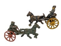 2 Cast Iron Horse Drawn Carriages