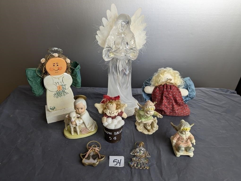 Box lot of  Various Christmas Angels