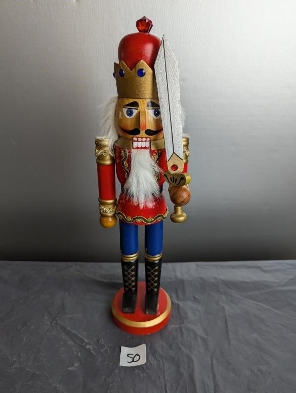 Wooden Nut Cracker with Sword- 15"