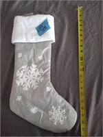 Lg Snowflake Embroidered Christmas Stocking