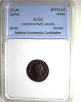 320 AD Crispus NNC AU58 AE Follis