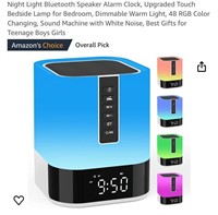 Night Light Bluetooth Speaker Alarm Clock