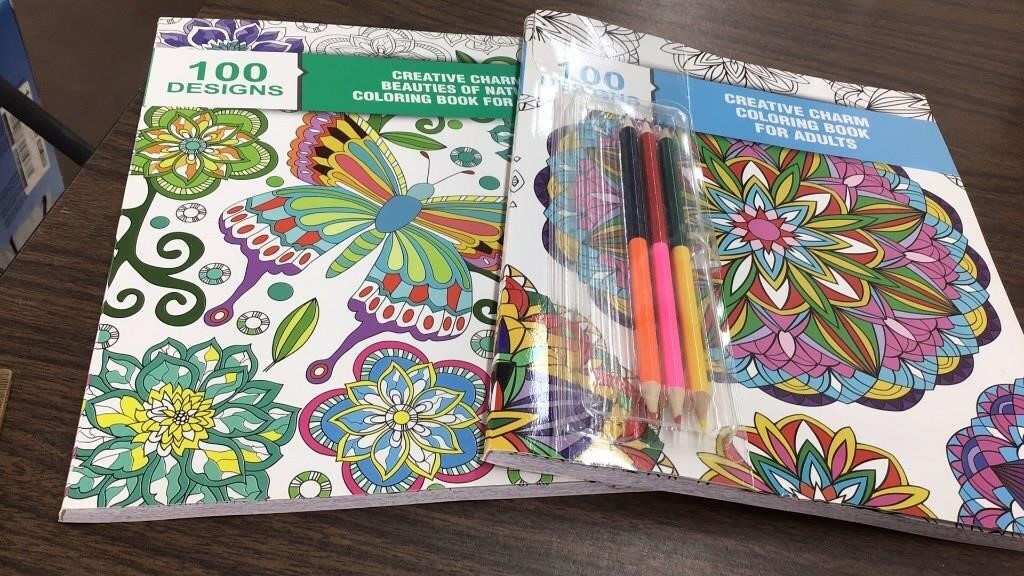 2 adult coloring books