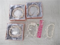 (5) Pearl Bead Bracelets