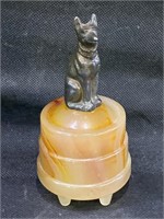 VTG German Shepherd on Slag Glass - GLOWS!