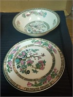 Hanley England Set of 2 bowls Plate Indian Tree