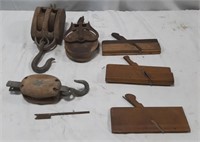 Vintage block and tackle and planes