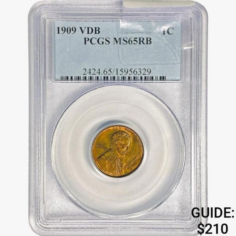 1909 VDB Wheat Cent PCGS MS65 RB