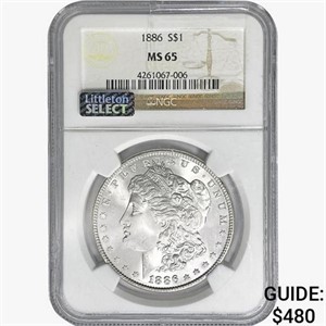1886 Morgan Silver Dollar NGC MS65 Littleton