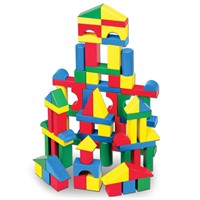 Melissa & Doug Wooden Building Set - 100 Blocks in