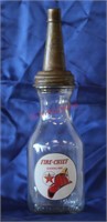 Vintage-style Glass Oil Bottle w/ Texaco Advertise