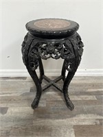 Vintage Chinese plant stand with marble insert