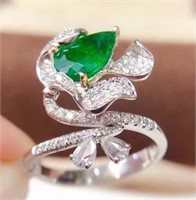 1.8ct Natural Emerald Ring 18K Gold