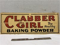 Vintage Clabbers Girl Cardboard Sign 8"x22”