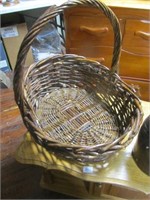 Lg. Handmade Twig Gathering Basket