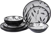 12pcs Melamine Dinnerware Set  Unbreakable