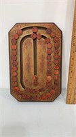 Antique wooden alphabet/number board.  1886