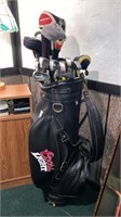 Large Coors Light golf bag USA & clubs