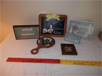 6-Deco items-signs-antique hand mirror
