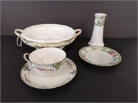 Nippon hand painted teacup and saucer plus more