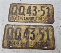 Pair ny license plates