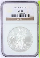 Coin 2009 Silver Eagle NGC MS69